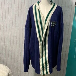 VS Pink Varsity Oversize Knit Cardigan size XXL(READ)